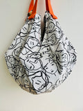 Sac origami bag , shoulder Japanese inspired bag , reversible eco friendly shopping bag | New York City lights