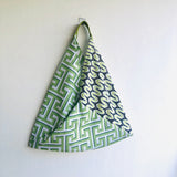 Tote origami bag , bento triangle bag , eco friendly fabric should shopping bag | Green geometries