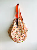 Origami sac bag , Japanese inspired reversible fabric bag | sushi time