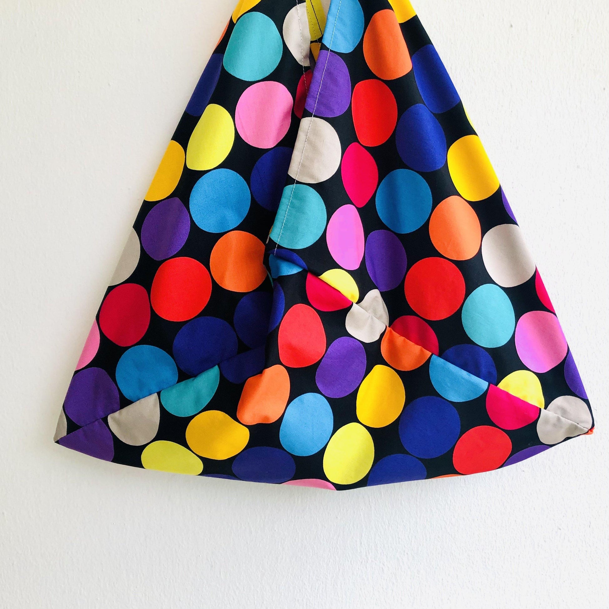 Polka dots bag , handmade shoulder bento bag , origami colorful eco friendly bag | Polka dots colorful universe - Jiakuma