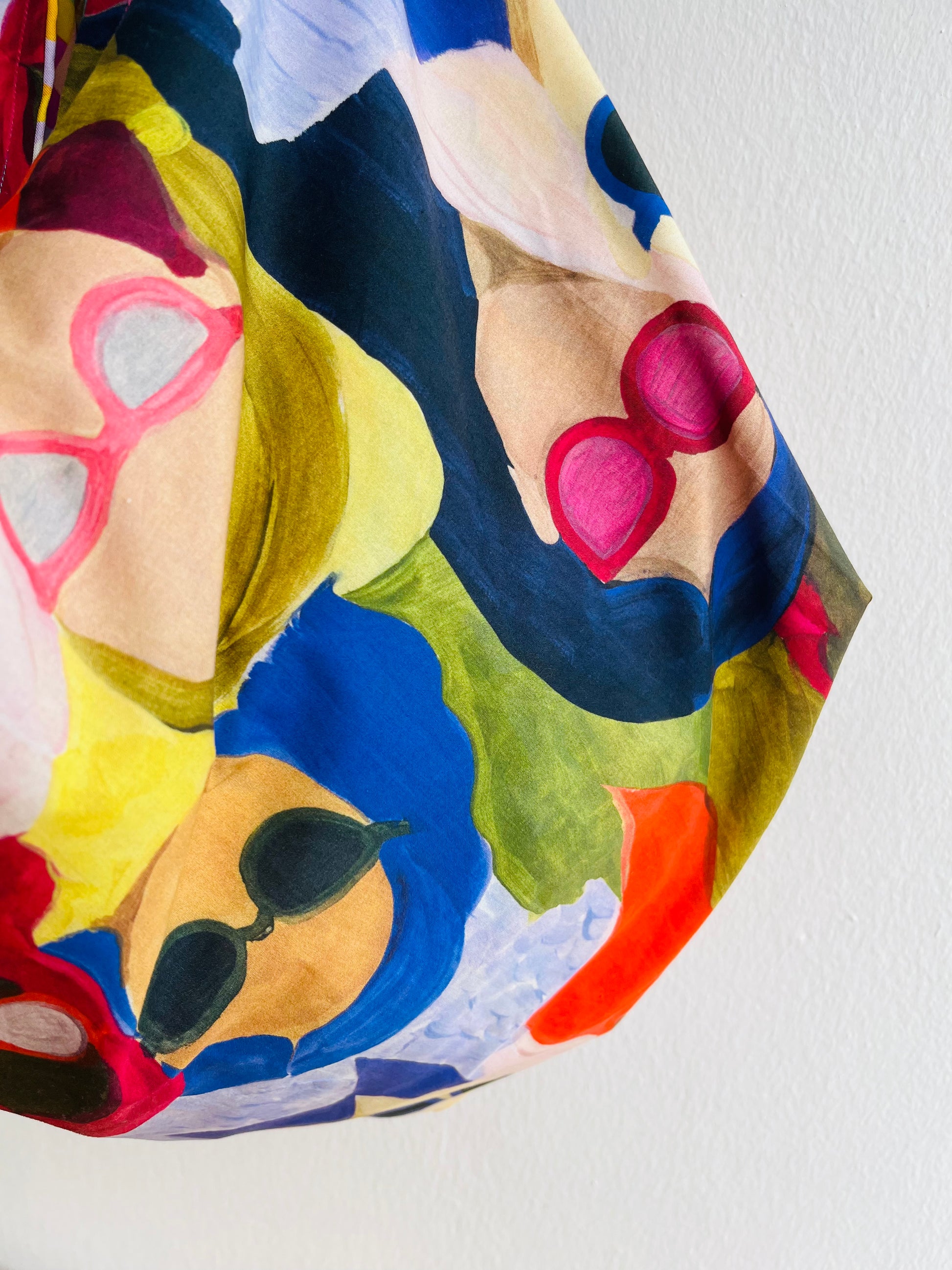 Origami sac bag , shoulder colorful Japanese inspired bag , reversible eco friendly summer bag | Mykonos island - Jiakuma