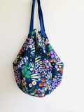 Shoulder sac bag , origami sac tote bag , reversible eco bag | colorful garden & leaves - Jiakuma