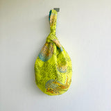 Origami knot bag , small wrist reversible fabric bag | Welcome to the beautiful jungle