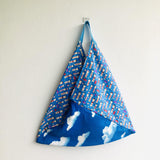 Origami tote bag , shoulder bento eco bag , fabric eco shopping bag | Blue sky over Japan - Jiakuma
