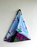 Origami tote bag , eco friendly triangle tote bag ,  bento Japanese bag , colorful fabric shoulder bag | Spiky