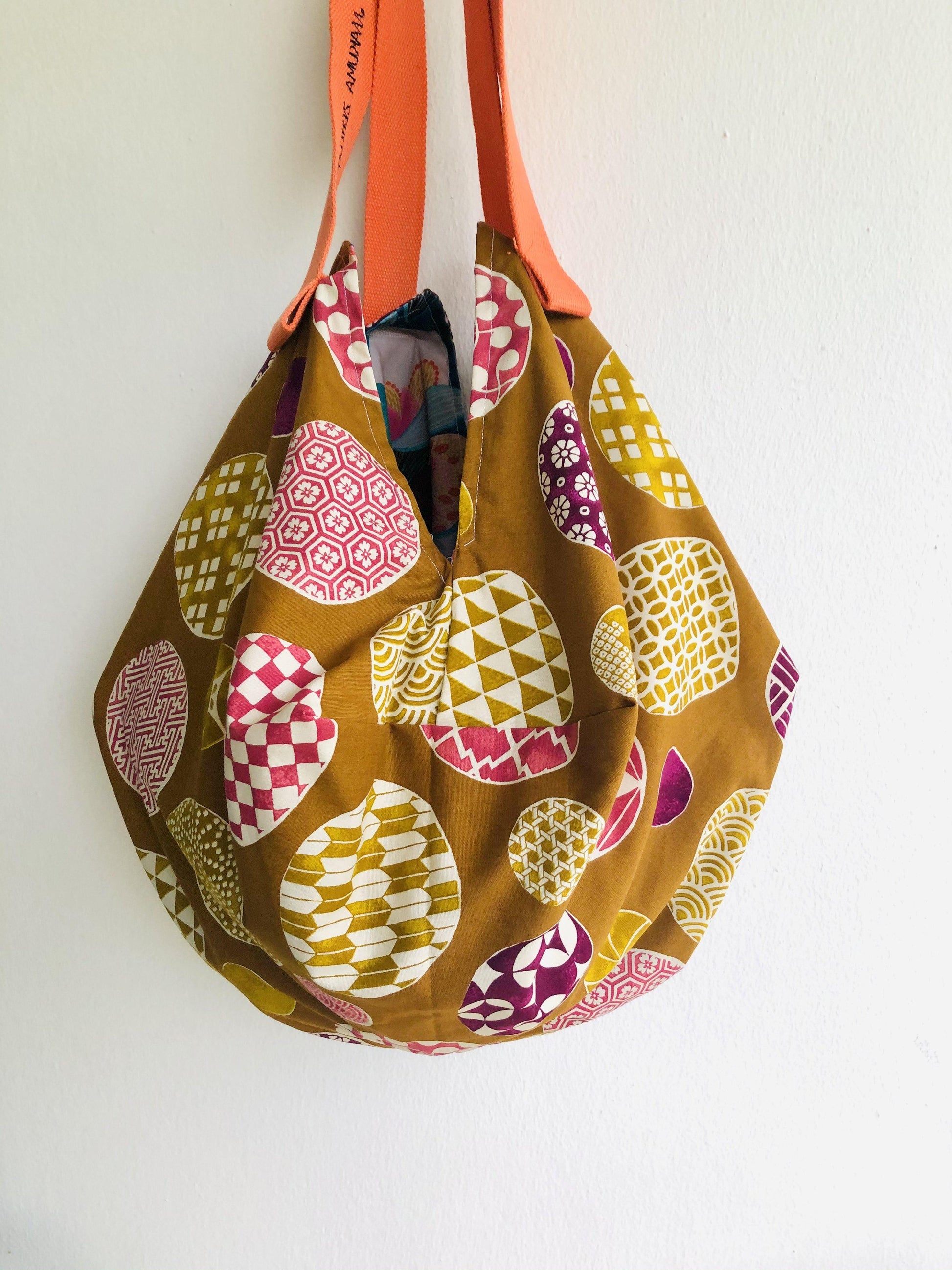 Origami reversible shoulder bag , fabric handmade eco bag , big sac bag | A party in the garden with beautiful Japanese decorations - Jiakuma