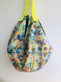 Origami sac bag , handmade fabric reversible bag , eco friendly boho style bag | Buying fruits in a market in Costa Rica - Jiakuma