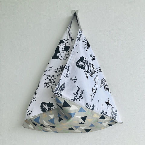 Origami bento bag , shoulder tote bag, Japanese inspired bag | Ogori Japan pacific island - Jiakuma