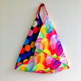 Colorful bento bag , shoulder tote bag , eco friendly shopping bag | Polka dots & balloons - Jiakuma