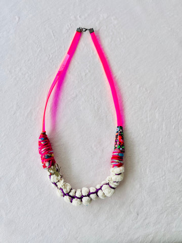One of a kind necklace , bold colorful funky necklace , handmade statement jewellery | Flying over the Atlantic Ocean