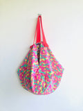 Origami sac fabric bag , colorful reversible shoulder bag , shopping eco bag | Measuring things up