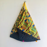 Shoulder bento bag , ooak handmade tote bag , African fabric bag , pom pom bag | Boho Africa - Jiakuma