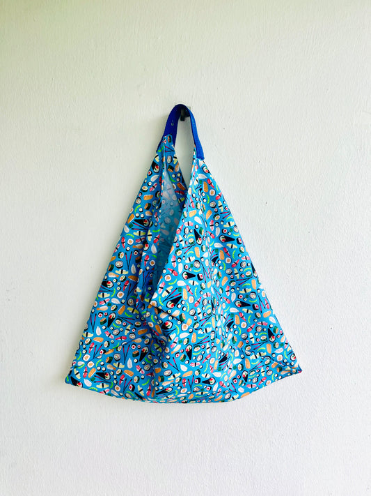 Origami tote bag , Japanese inspired shoulder bag , eco friendly fabric bab , colorful cool bag | Sushi paradise - Jiakuma