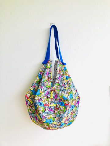 Origami sac bag , reversible shoulder sac bag , colourful eco friendly shopping bag | Village people