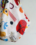 Origami Japanese inspired bag , shoulder fabric sac bag , reversible shoulder shopping bag | We love cubism
