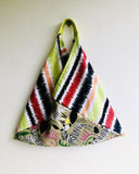 Origami tote bag , bento Japanese inspired bag , shoulder fabric triangle bag | Be kind to animals as well - Jiakuma