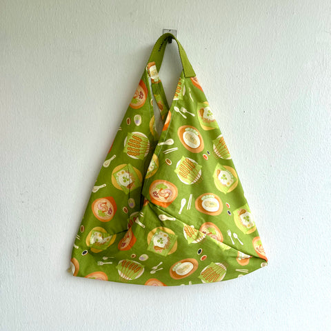Tote origami fabric bag , Japanese bento bag , cool print eco friendly bag | Lets go to East Coast to eat Satay