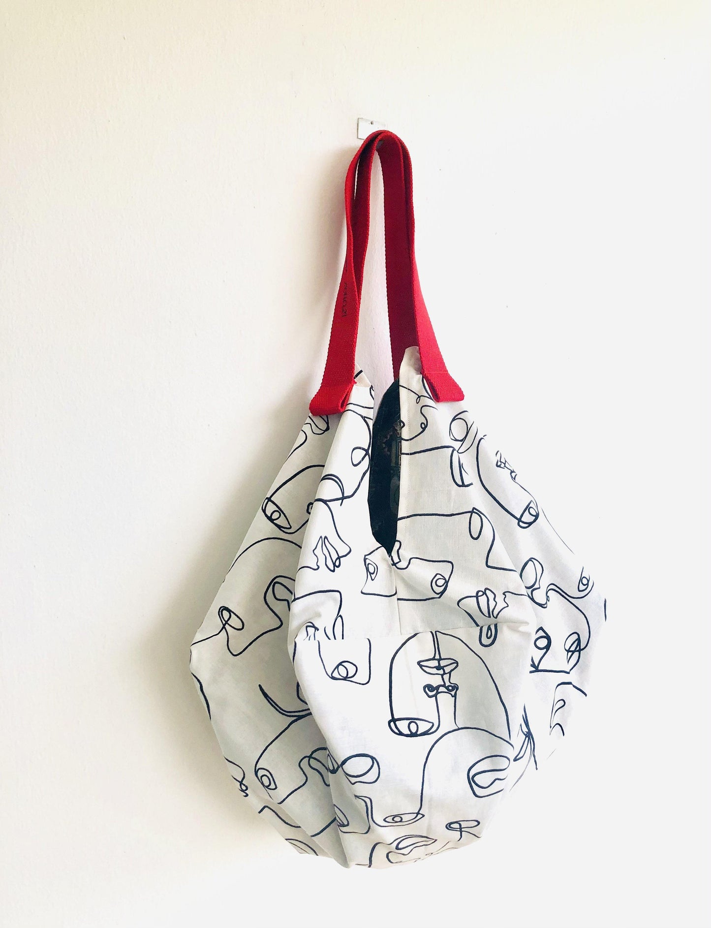 Sac origami pool bag , reversible Bicol fabric shoulder bag | Cubism & art nouveau - Jiakuma