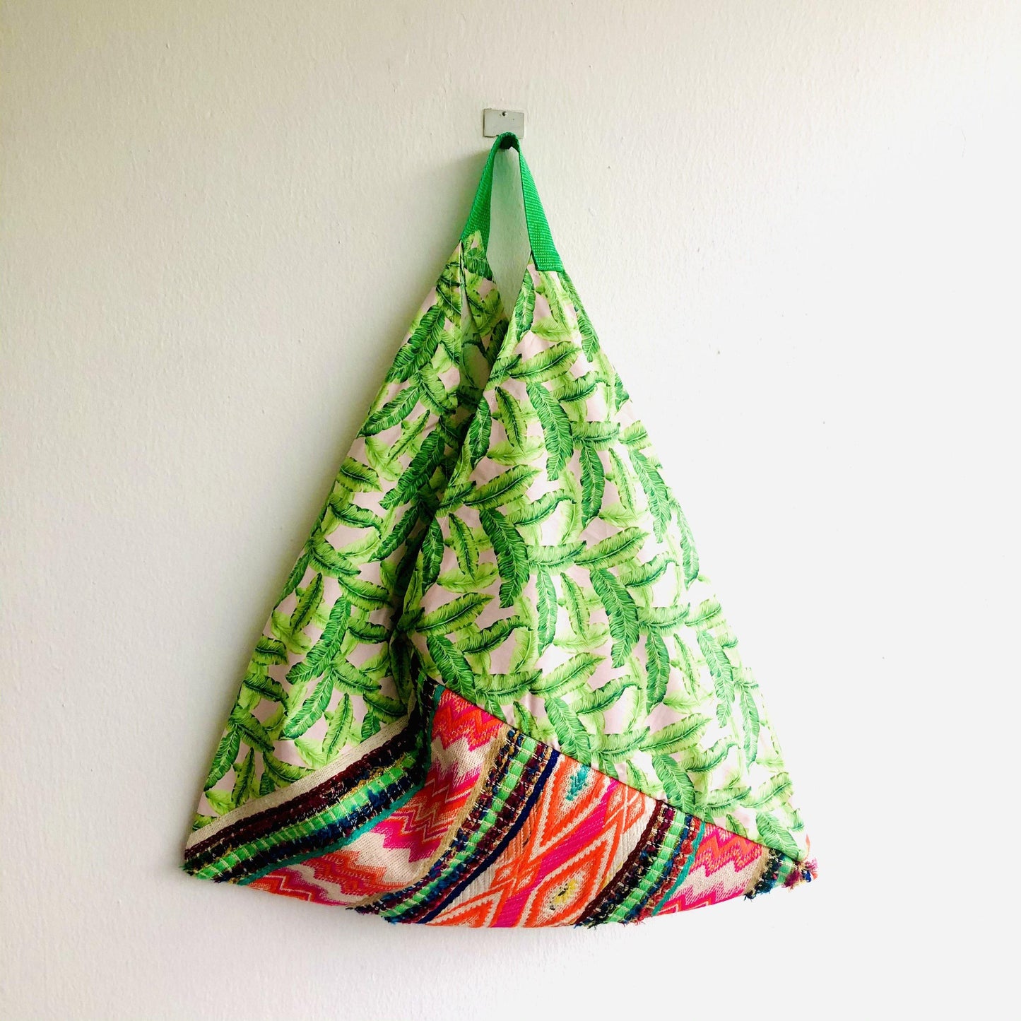 Bento origami bag , shoulder tote colorful fabric bag , boho bento bag | Leaves from the trees of Mendoza - Jiakuma