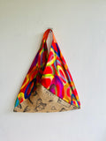 Origami bento bag , Japanese inspired fabric origami tote , jute eco shopping bag | Orphism blast