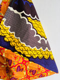 Origami bento bag , shoulder fabric triangle bag , tote Japanese inspired bag | Yellow & orange Africa