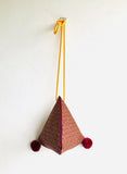 Shoulder origami bag , triangle small fabric bag , pom pom bag | Japan golden wave - Jiakuma