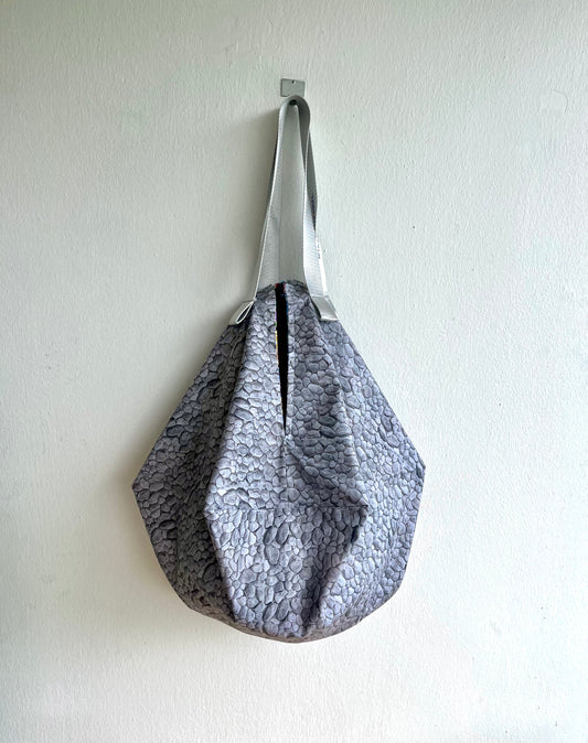 Origami sac bag , reversible fabric Japanese inspired eco bag , colorful sac origami bag | Pebbles underneath the sea - Jiakuma