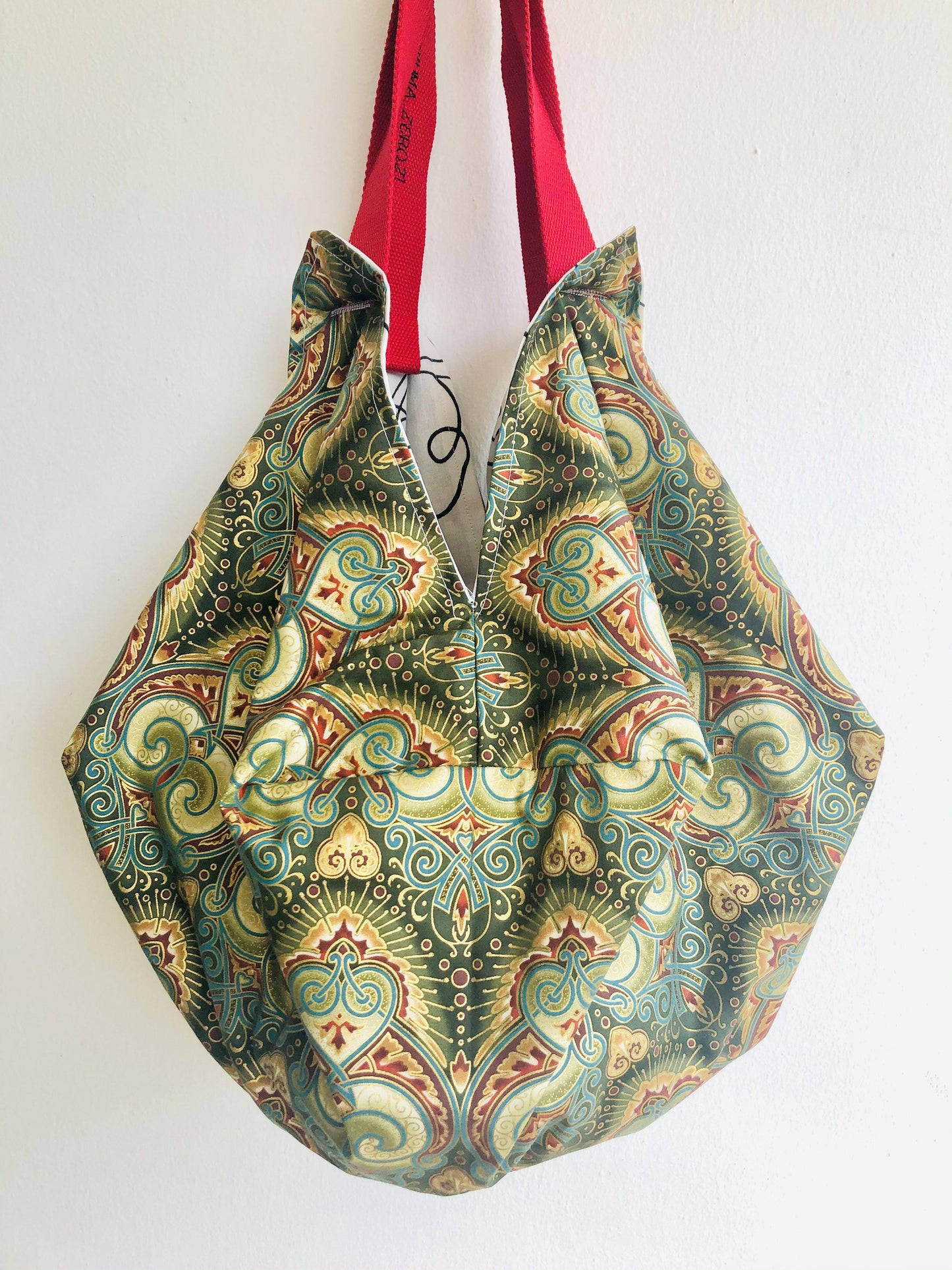 Sac origami pool bag , reversible Bicol fabric shoulder bag | Cubism & art nouveau - Jiakuma