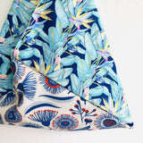 Origami bento bag , shoulder fabric eco bag | Blue paradise - Jiakuma