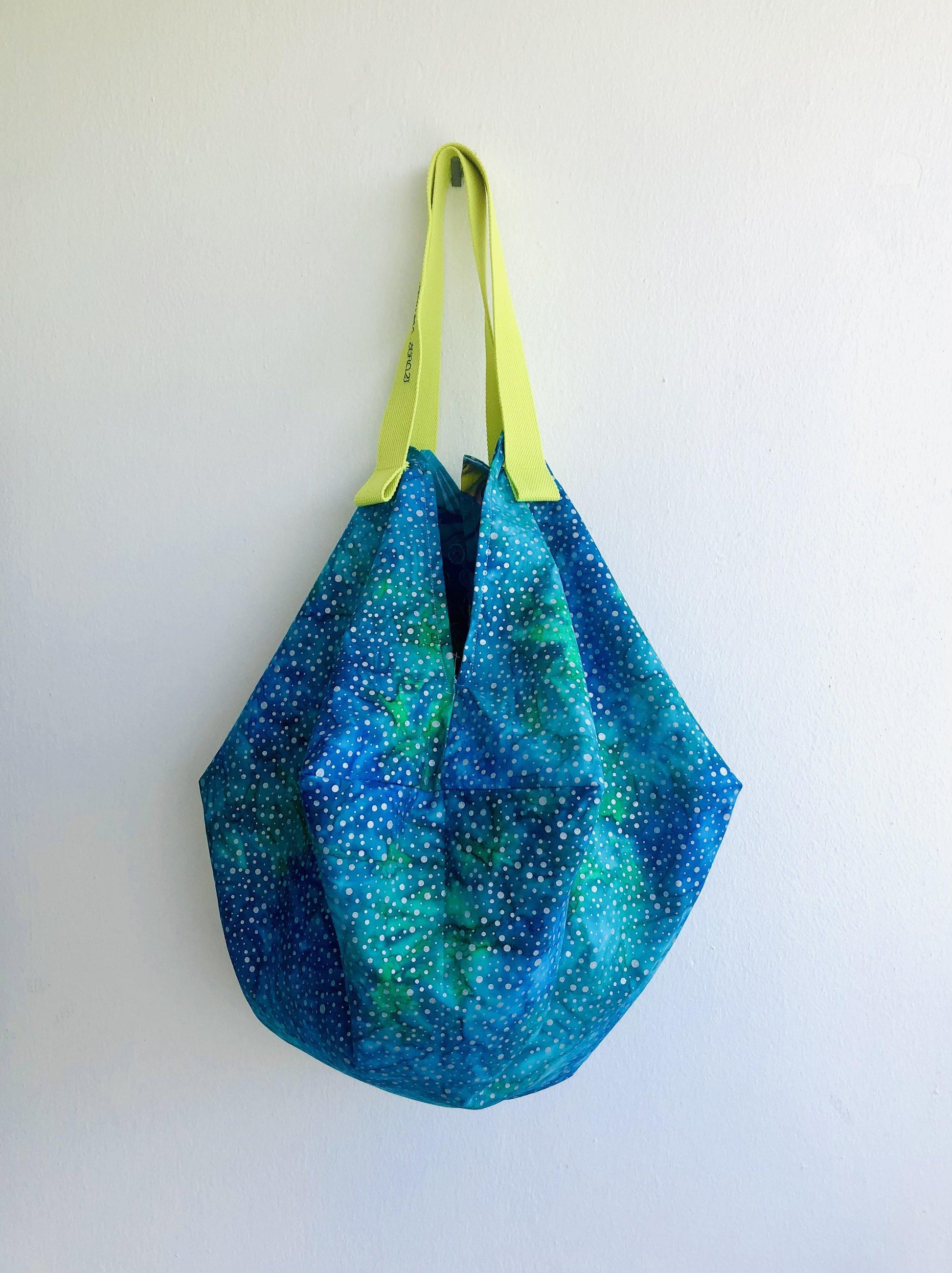 Origami sac bag , shoulder reversible fabric bag , Japanese inspired colorful bag | The sea universe - Jiakuma