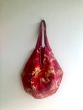 Japanese inspired origami bag , sac shoulder bag , reversible eco friendly bag | Golden dragons flying over the Canyon
