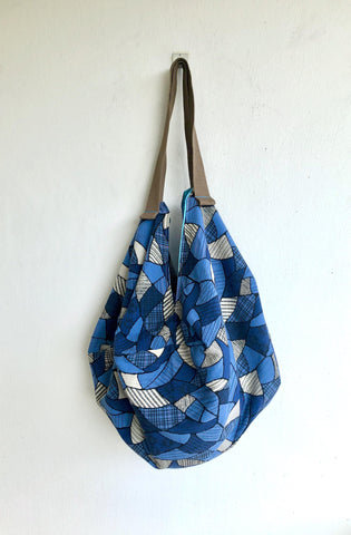 Geometric sac bento bag shoulder eco friendly bag | blue Yokohama - jiakuma.myshopify.com