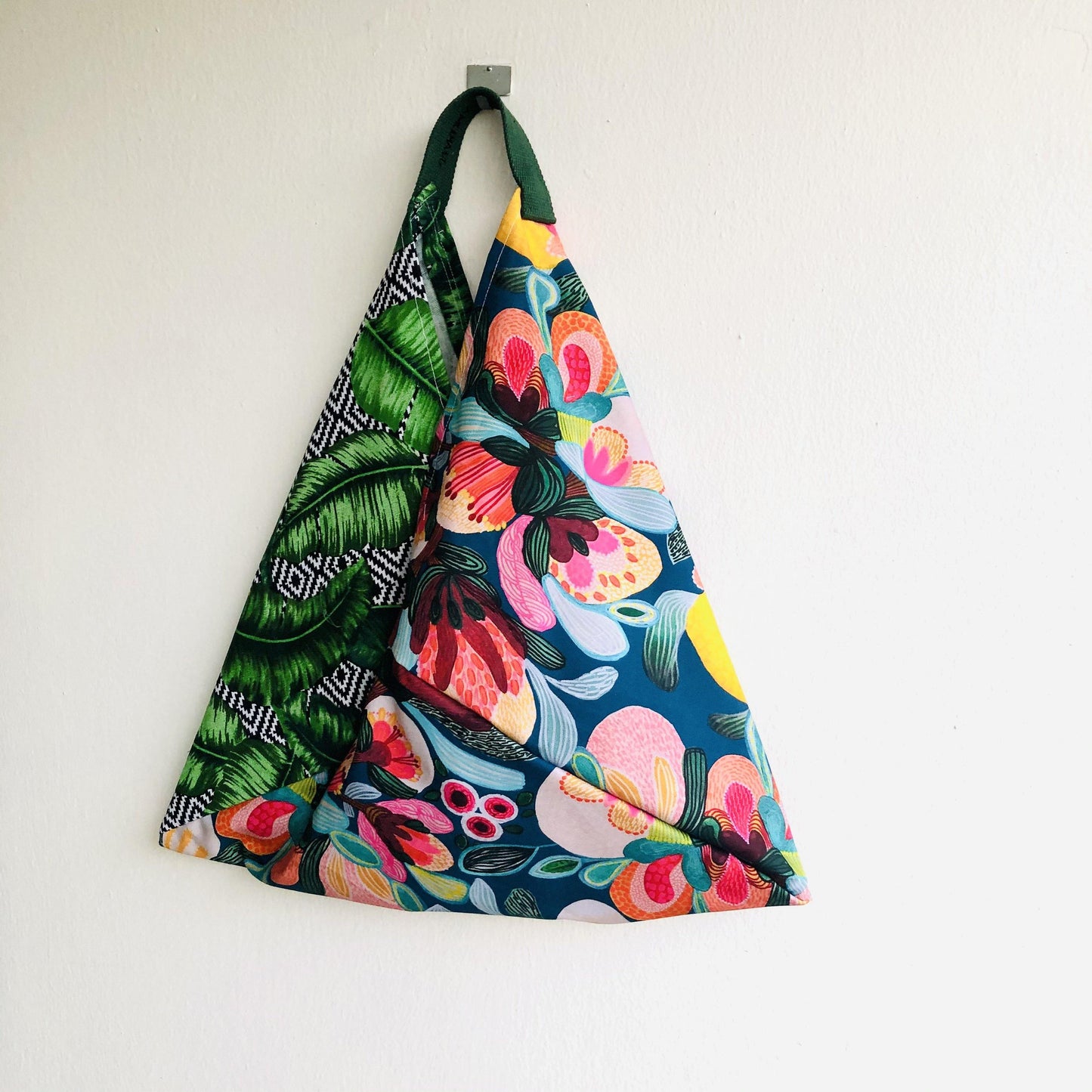 Tote triangle origami bag , handmade ooak colorful bento bag | It’s a tropical paradise - Jiakuma