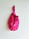 Origami knot bag , reversible wrist Japanese bag , handmade smalll cool bag || Stucco Veneziano