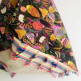 Origami bento bag , tote shoulder triangle bag , eco Japanese inspired bag | Boho garden