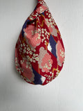 Origami knot bag , Japanese inspired knot bag , fabric handmade  bag , reversible small colorful bag | Blooming at Mt Fuji
