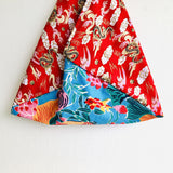 Shoulder bento bag , origami tote bag , colorful silkscreen print fabric | Red dragon in a lotus pond - Jiakuma