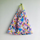 Colorful summer bag , eco friendly tote bag , origami bento bag , Japanese inspired bag | Colorful strokes - Jiakuma