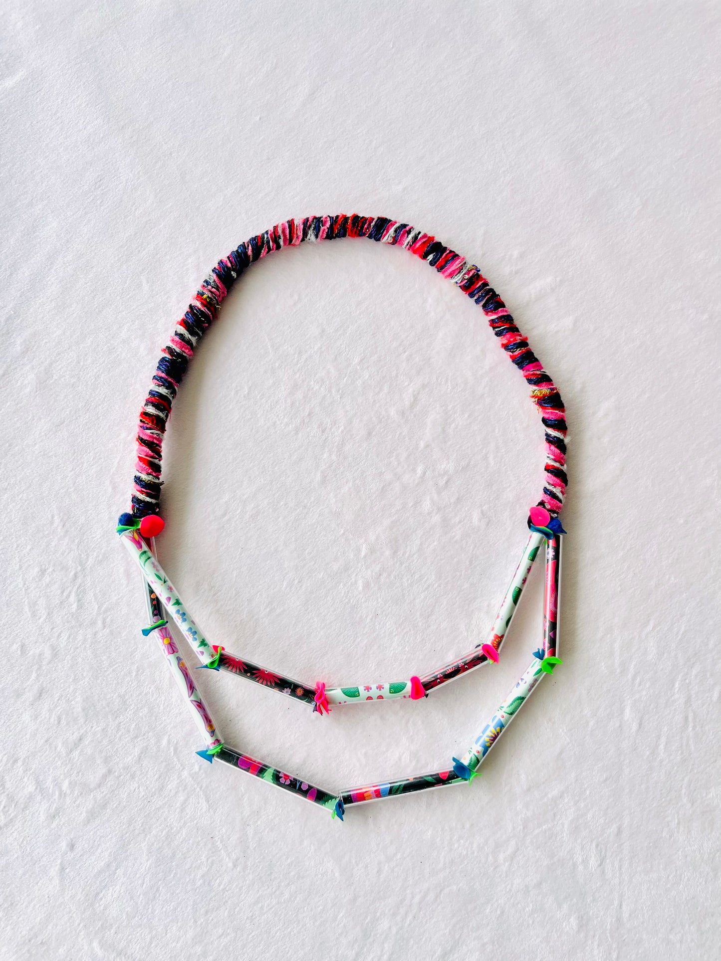 One of a kind statement necklace , colorful bold Jewelry ,  unconventional cool necklace , art Jewelry | Tarifa