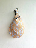 Knot origami bag , reversible small wrist bag , Japanese inspired bag | Elegant leopards