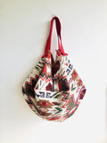 Reversible shoulder bag , origami sac bag , Japanese inspired bag , boho summer bag | Isla Margarita - Jiakuma