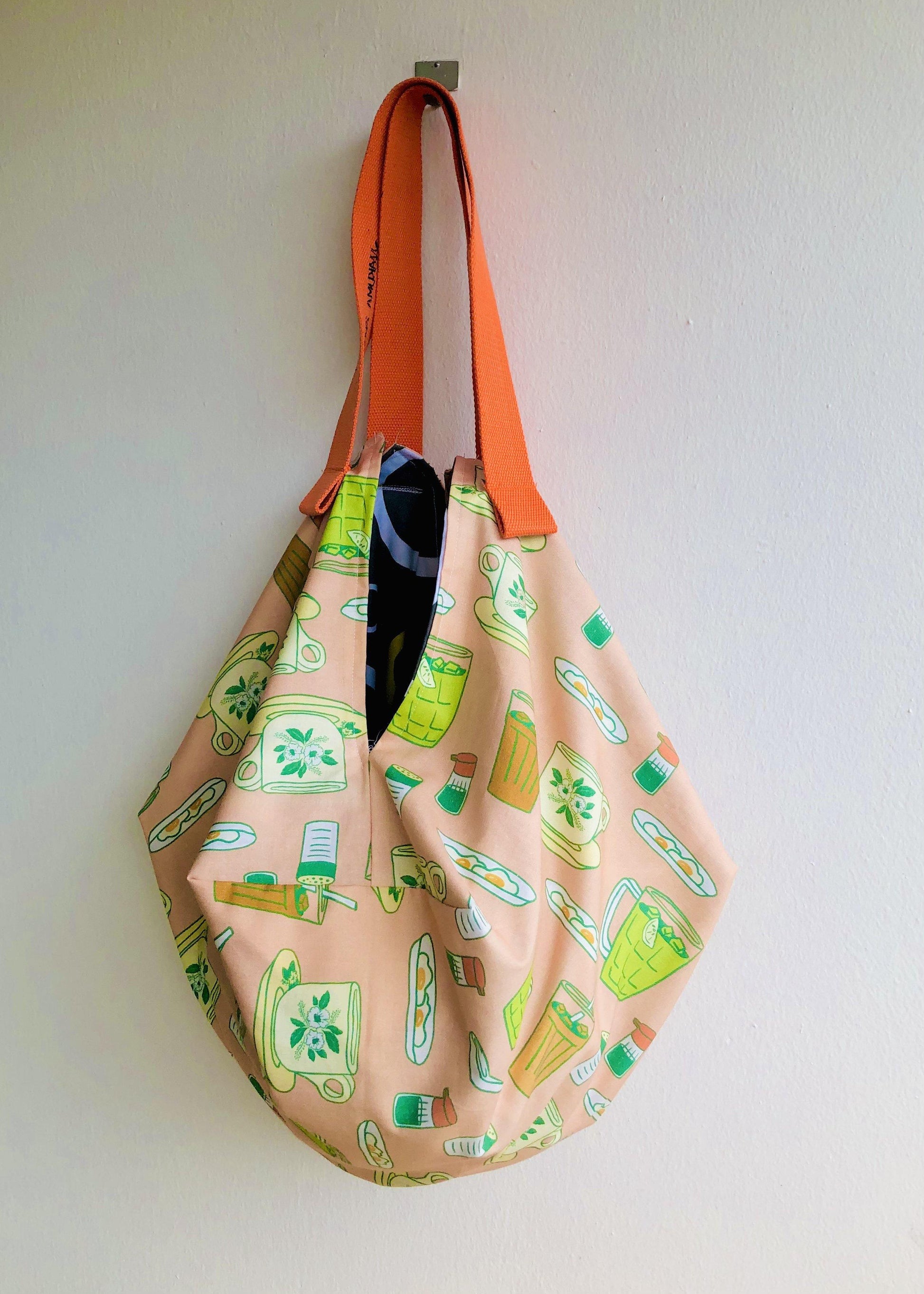 Origami sac shoulder bag , reversible eco friendly bag , cool fabric sac bag |  Can you buy me a teh please ? - Jiakuma