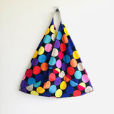 Polka dots bag , handmade shoulder bento bag , origami colorful eco friendly bag | Polka dots colorful universe - Jiakuma
