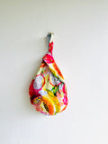 Origami knot bag , Japanese fabric wrist bag , cute reversible small bag , lunch bag | Labyrinth