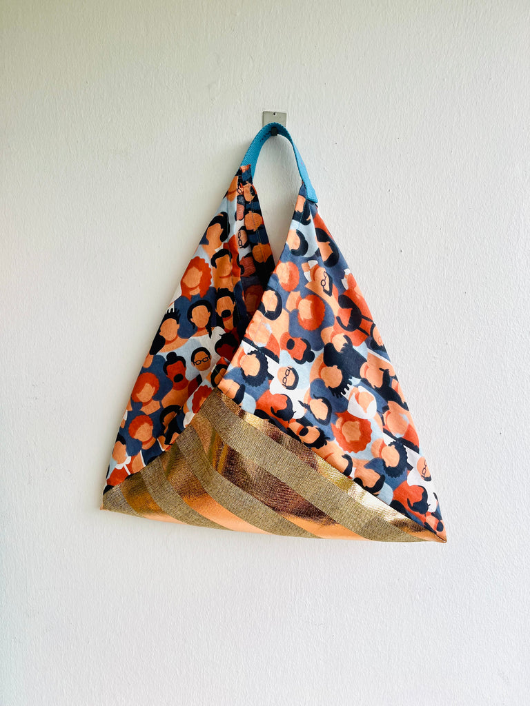 Origami bento bag , triangle Japanese inspired tote bag , jute cool sh –  Jiakuma