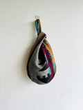 Small knot Japanese bag , reversible fabric wrist bag , cute fabric eco bag l Navajo
