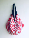 Origami sac shoulder bag ,reversible fabric shopping bag , Japanese inspired bag | Let sit on the parquet  and eat some sushi - Jiakuma