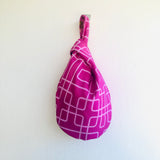 Small wrist bag, Japanese inspired knot bag , reversible fabric bag | Olympics