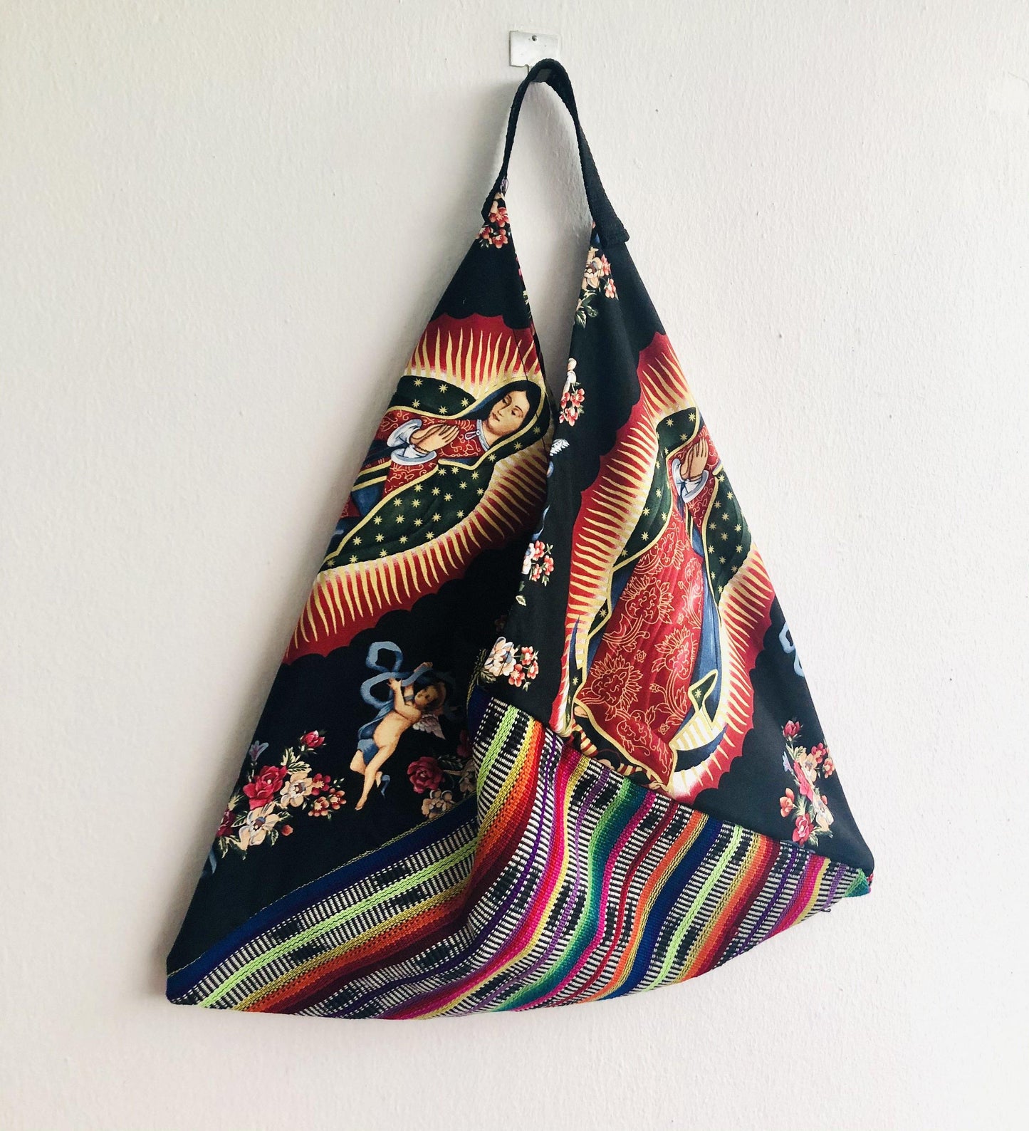 Shoulder origami bag , Mexican inspired colorful tote bag | la llamada - Jiakuma