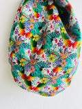 Knot fabric bag , Japanese origami colorful bag , wrist small bag , reversible eco friendly bag | Hidden unicorns garden